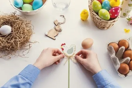 child doing Easter Craft for kids