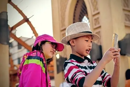 kids on an Easter egg scavenger hunt