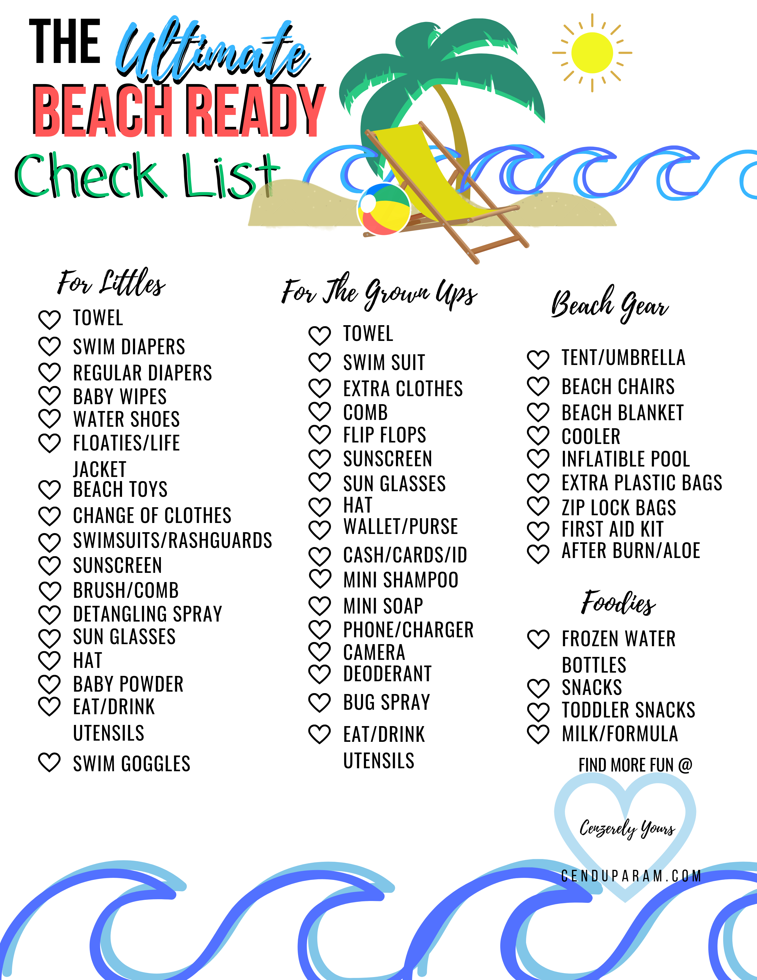 Printable Packing List For The Beach - Get Your Hands on Amazing Free ...