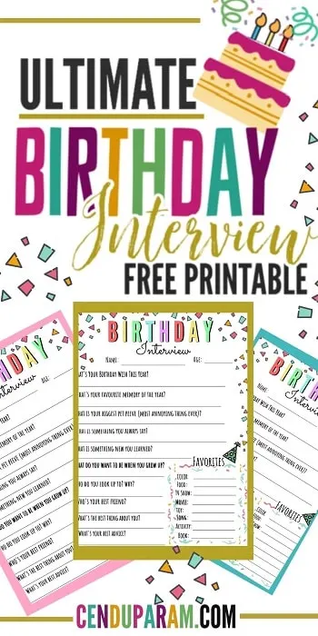 free printable birthday interview for kids