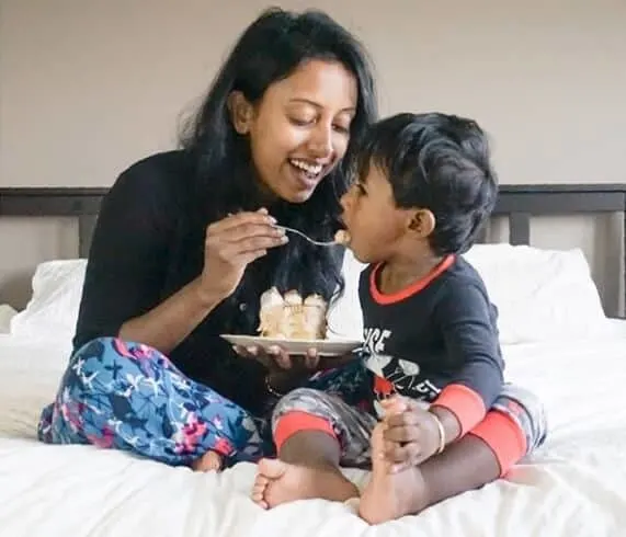 kids birthday tradition eat cake for breakfast in bed