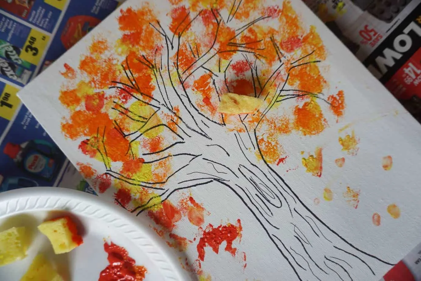 fall tree drawing for kids