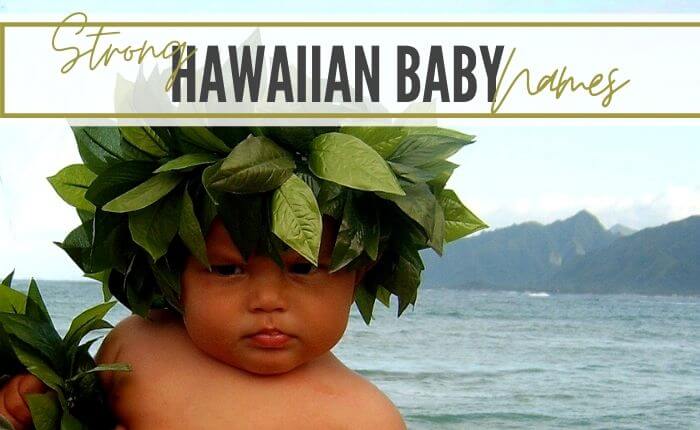 Hawaiian baby boy with leaf crown