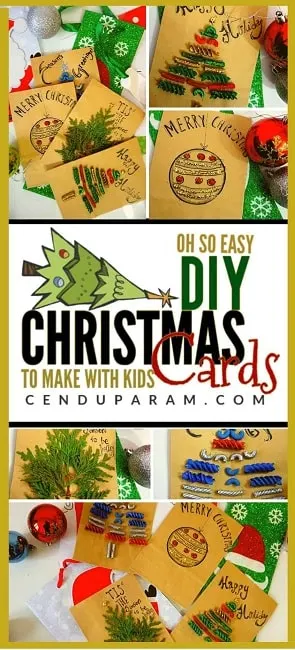 easy diy Christmas cards for kids to make