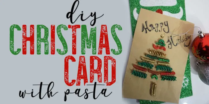 easy diy Christmas cards made with macaroni
