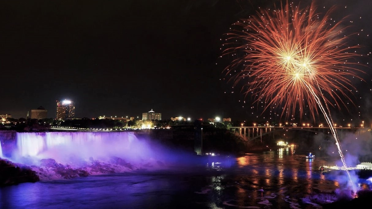 Fireworks at Niagara Falls.