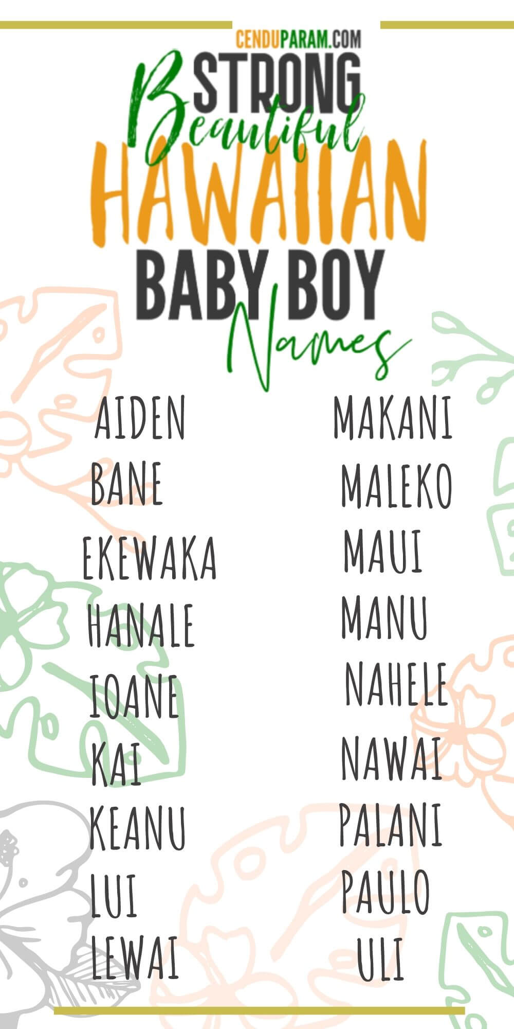 Discover The Enchanting World Of Hawaiian Boy Names Starting With A