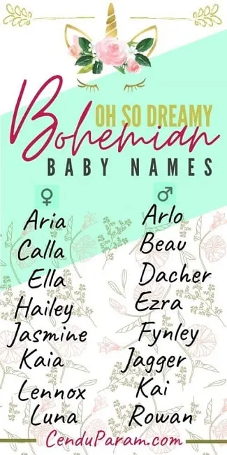 a list of boy and girl hippie baby names