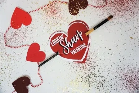 candy free valentine for kids- pencil