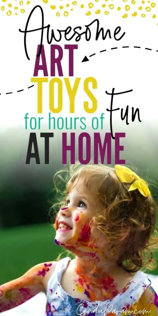 child with art toys and craft kit