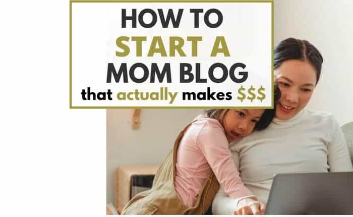 mom starting a mom blog on her laptop