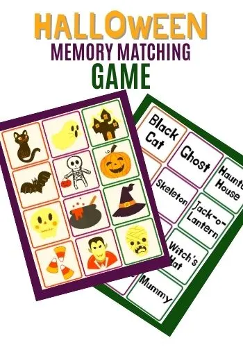 printable Halloween matching game for kids