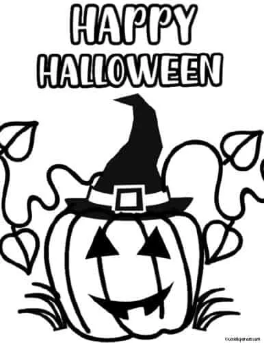 halloween pumpkin color pages printable pdf