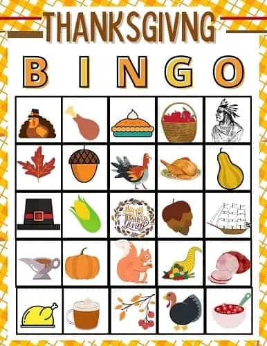 Free printable Thanksgiving BINGO cards for kids