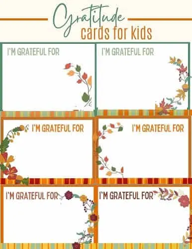 FREE printable Thanksgiving gratitude cards