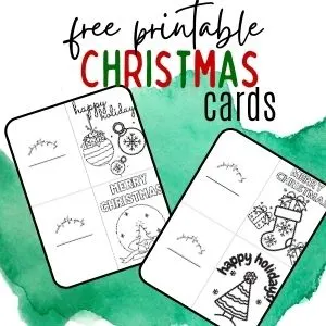 free printable Christmas cards to color for kids