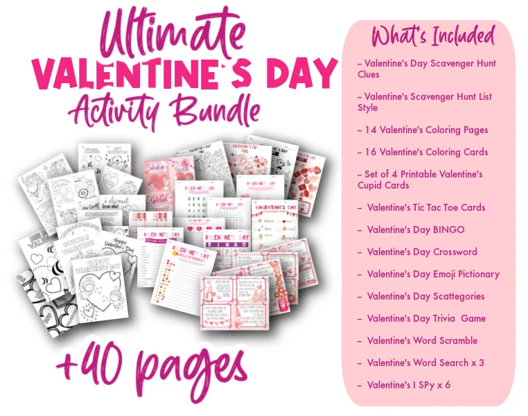 Valentine's Day Worksheets and Activities Bundle