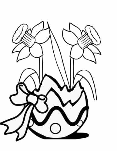 Easter daffodils coloring page pdf