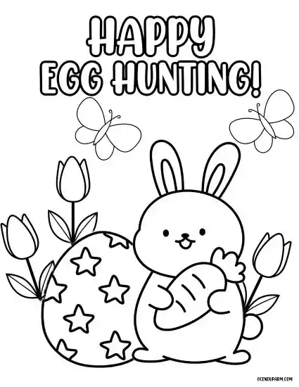 cute Easter bunny coloring page