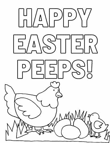 cute Easter Chicks coloring page