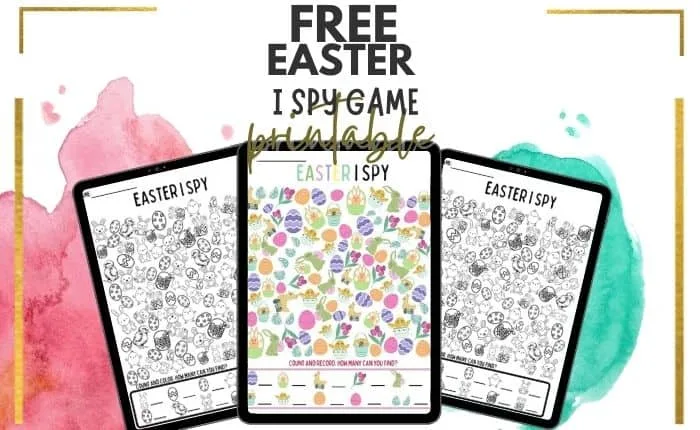 collection of free Easter I spy games printable for kids
