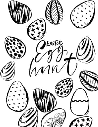 Easter hunt coloring page 