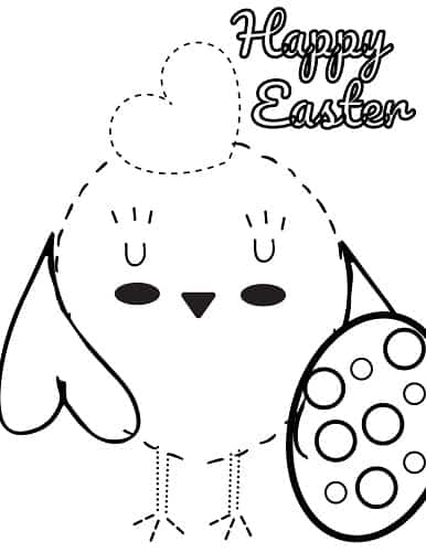 happy Easter Chick Coloring Page