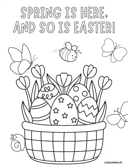 cute spring easter coloring page