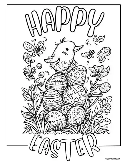 unique and whimsical Easter coloring page