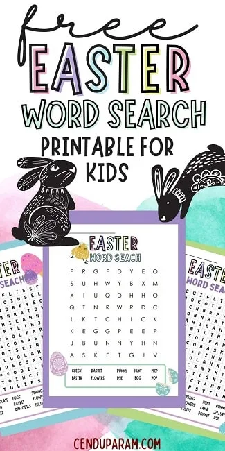 Easter word search puzzle printable esl