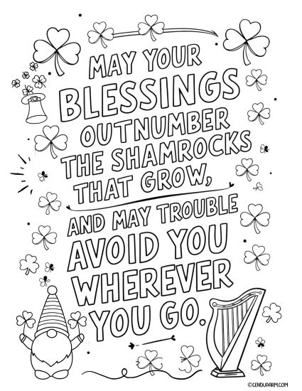 st. patrick's day irish quote coloring page