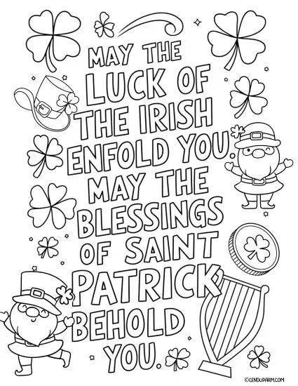 irish quote for st. patrick's day coloring page