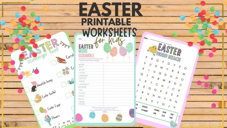 free Easter printable activities pdf for kids