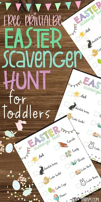 free printable Easter Scavenger hunt for preschool printable pdf