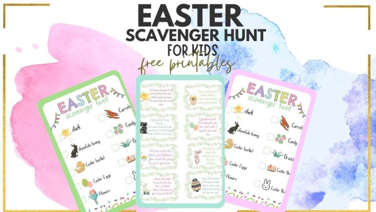 printable Easter Scavenger hunt riddles for kids