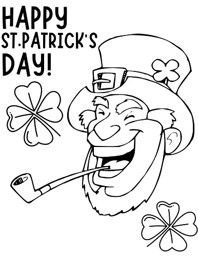 St. Patrick's Day Leprechaun Face Coloring Page