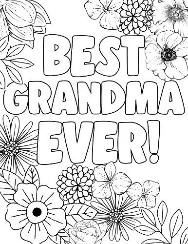 best grandma ever coloring page