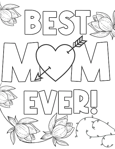 best mom ever coloring page mother's day