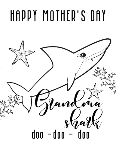 grandma shark coloring page