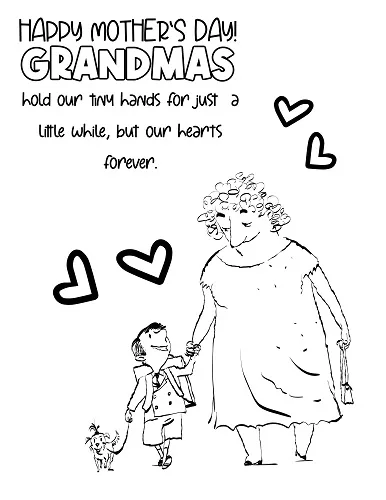 grandma holding hands coloring page