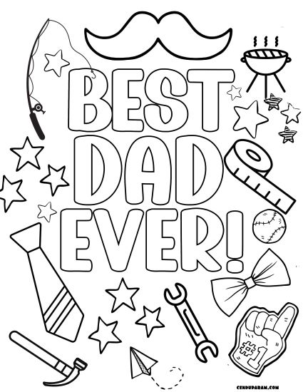best dad ever coloring page
