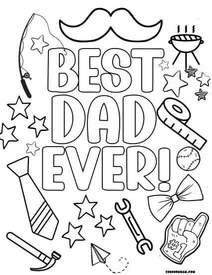 best dad ever coloring page