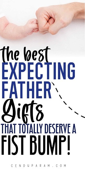 dad and baby holding hands with title expecting dad gifts 