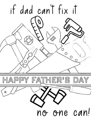 fathers day dad tools coloring pages pdf