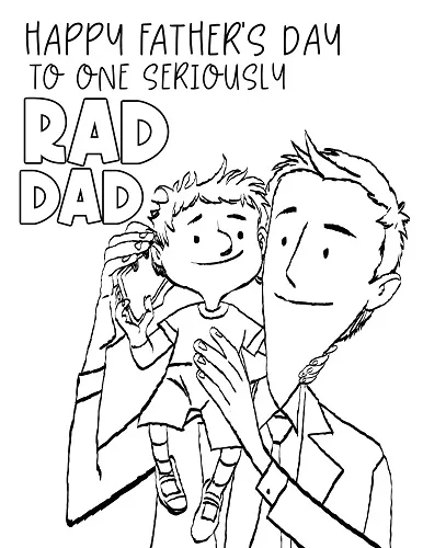 father and son coloring page for father's day