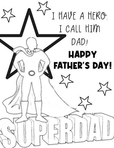 super dad father's day coloring page