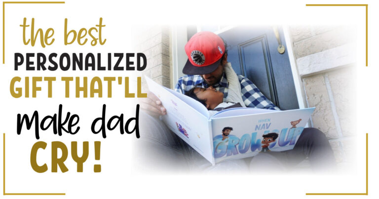 daddy and son reading Hooray heroes personalized book together