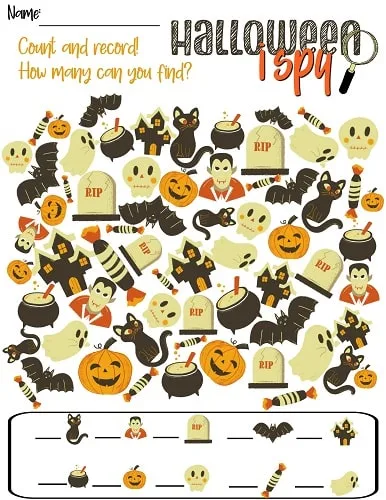 Halloween I Spy game printable pdf