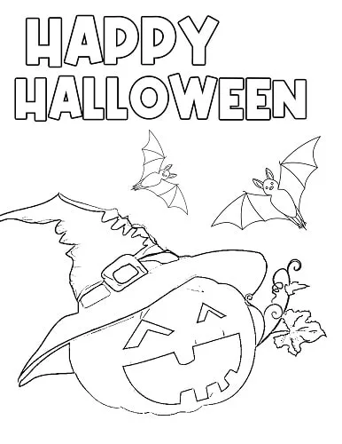 cute pumpkin Halloween coloring page
