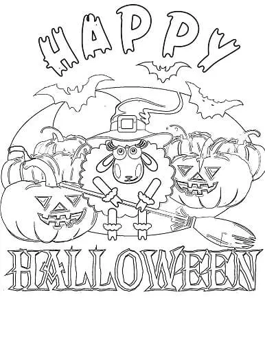 scary Halloween coloring page 